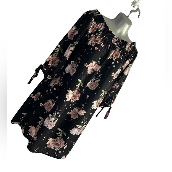 New Look Tunic Floral Long Sleeve Off Shoulder Dress • Size: L• Used - Picture 3 of 6
